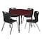 Regency Tables > Height Adjustable > Round Table & Chair Sets, 48 W, 48 L, 23-34 H, Mahogany TB48RNDMHAPBK40BK - alternate 1